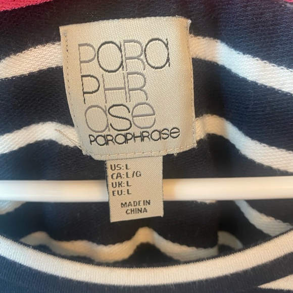 Women's Medium 100% Cotton Long Sleeved Striped Mini Dress Or Tunic - Picture 3 of 6